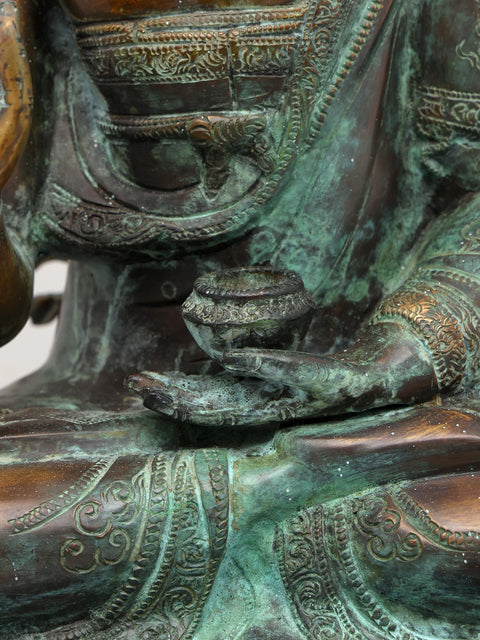 20" Lord Buddha Preaching in the Backdrop of Bodhi Tree | Brass Statue