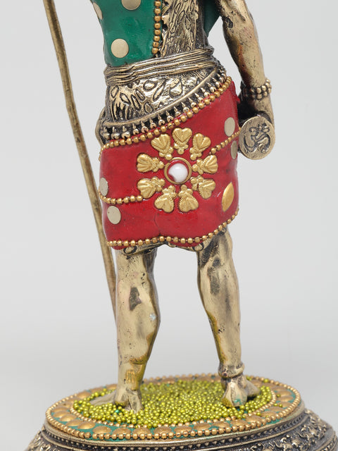 8" Superfine Standing Lord Shiva | Brass Statue with Inlay Work