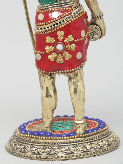 8" Superfine Trishul Dhari Mahadev | Brass Statue with Inlay Work