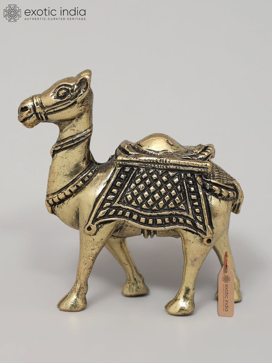 2" Brass Camel Figurine Handmade Table Decor Statue
