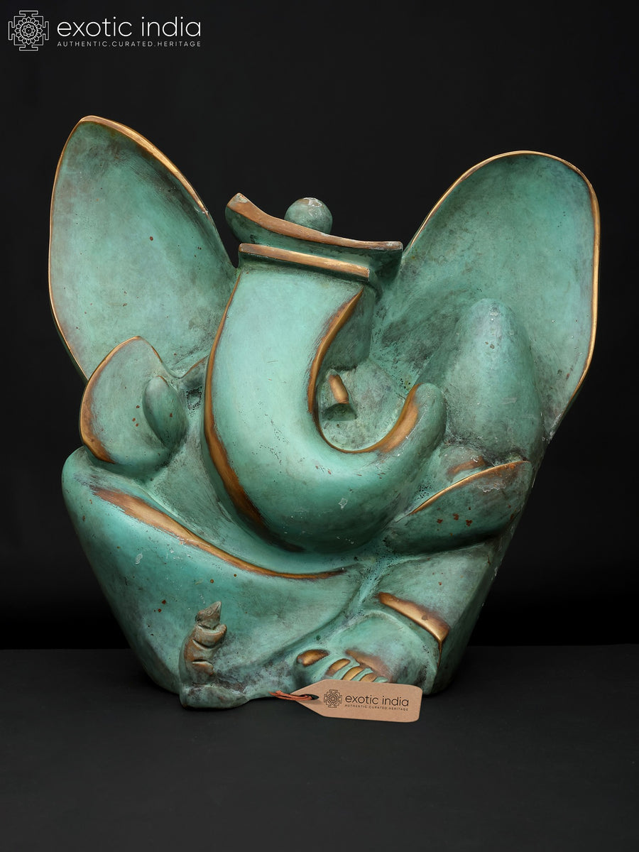 11" Modern Ganesha Brass Statue Handmade