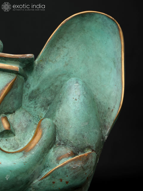 11" Stylized Modern Ganesha | Brass Statue