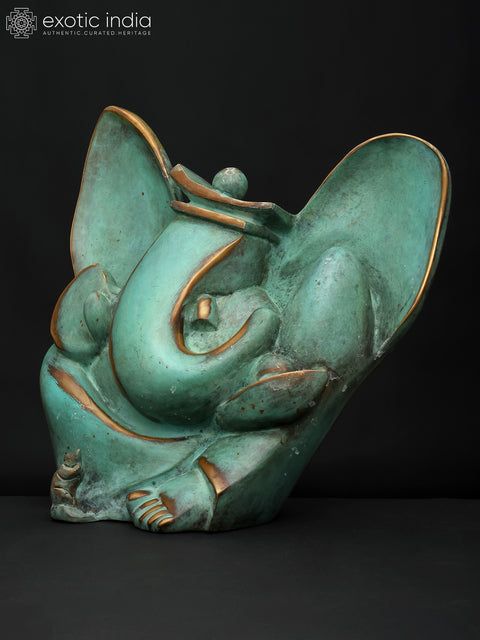 11" Stylized Modern Ganesha | Brass Statue