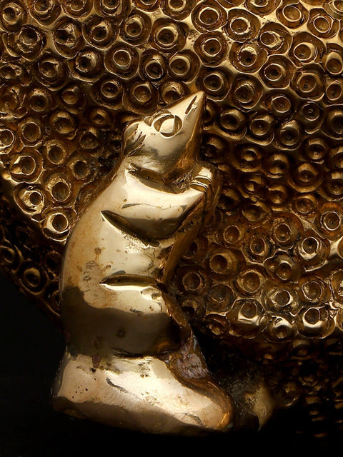 12" Four Armed Blessing Lord Ganesha | Brass Statue