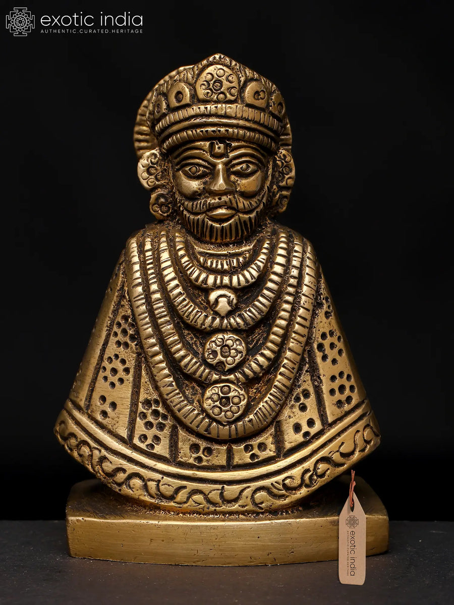 Small Lord Khatu Shyam Ji Barbarika Handmade Brass Statue
