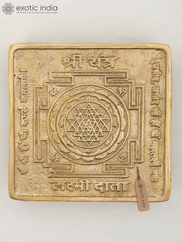 3" Brass Shri Yantra Lakshmi Chowki for Pooja Home Decor