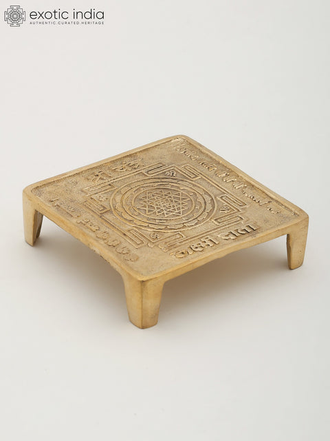 3" Small Shri Yantra Lakshmi Data Chowki – Symbol of Prosperity and Divine Energy