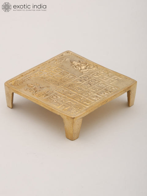 3" Brass Vyapar Vriddhi Yantra Chowki – For Business Growth and Prosperity