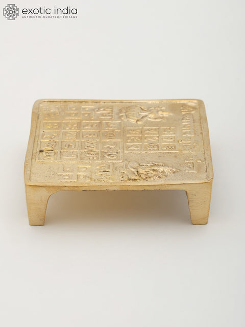 3" Brass Vyapar Vriddhi Yantra Chowki – For Business Growth and Prosperity