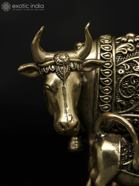 3" Superfine Cow With Calf - Symbol of Prosperity and Nurturing | Brass Idol