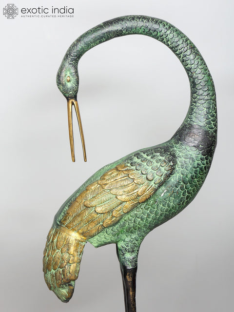 67" Large Size Graceful Pair of Cranes | Brass Statues | Home Decor