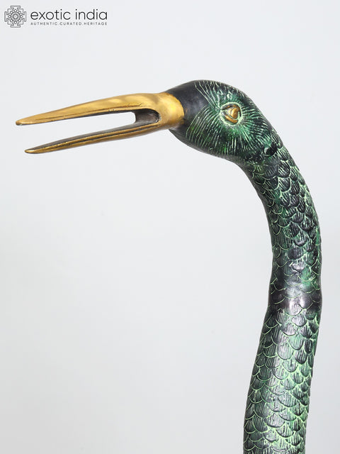 67" Large Size Graceful Pair of Cranes | Brass Statues | Home Decor