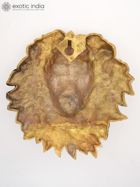 14" Brass Lion Head Wall Hanging - Symbol of Power and Majesty | Brass Statue | Home Decor