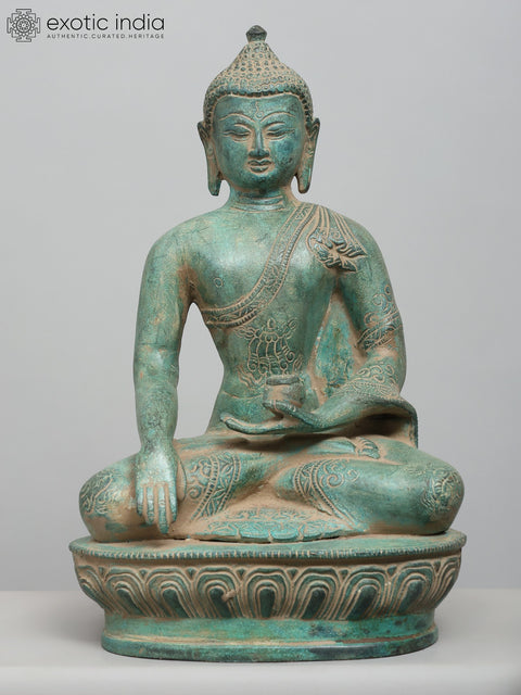 10" Set of Five Buddha Seated in Different Mudras | Brass Statues