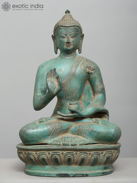 10" Set of Five Buddha Seated in Different Mudras | Brass Statues