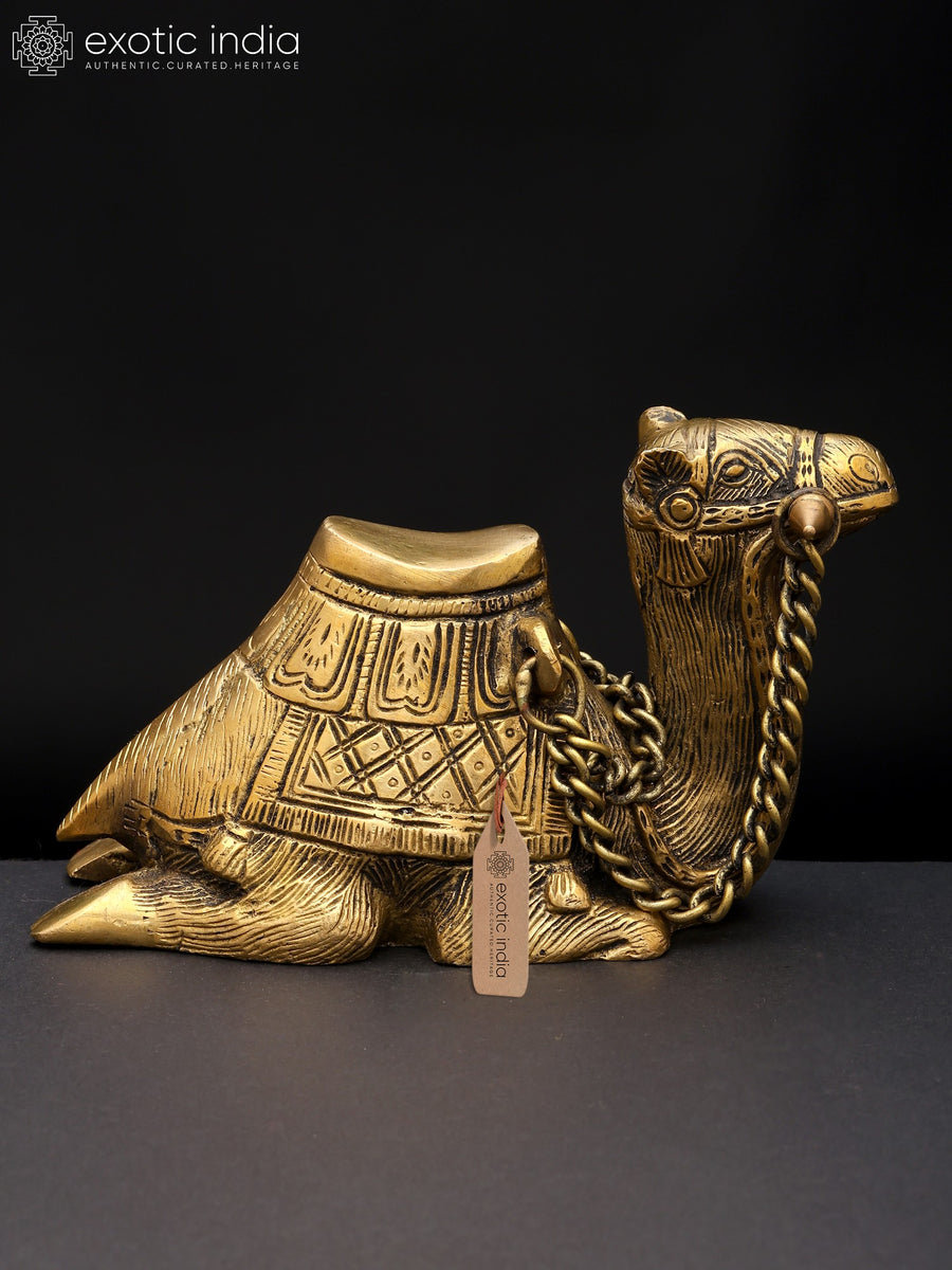 6" Sitting Camel Brass Statue for Home Decor