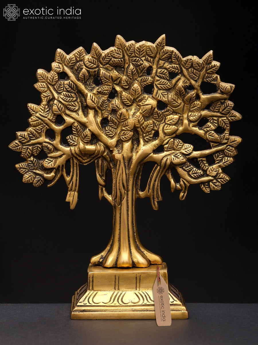 8" Brass Tree of Life Statue for Home Decor