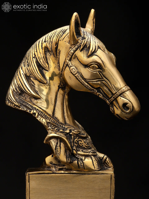 9" Stylized Horse Figurine | Table Decor Piece | Brass Statue