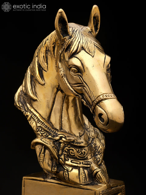 9" Stylized Horse Figurine | Table Decor Piece | Brass Statue