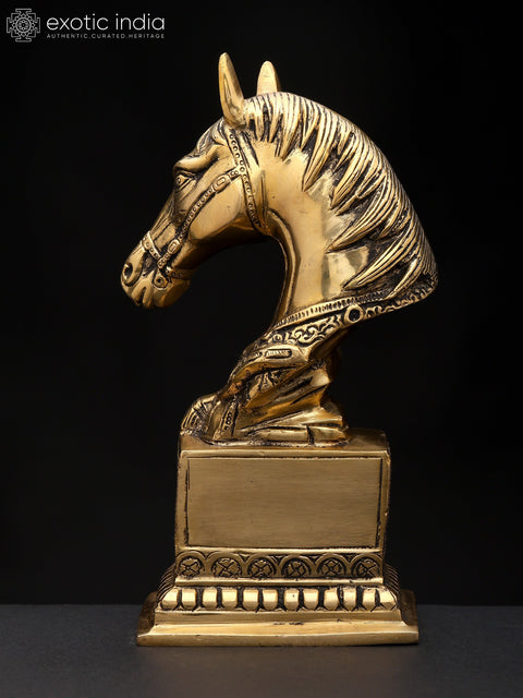 9" Stylized Horse Figurine | Table Decor Piece | Brass Statue