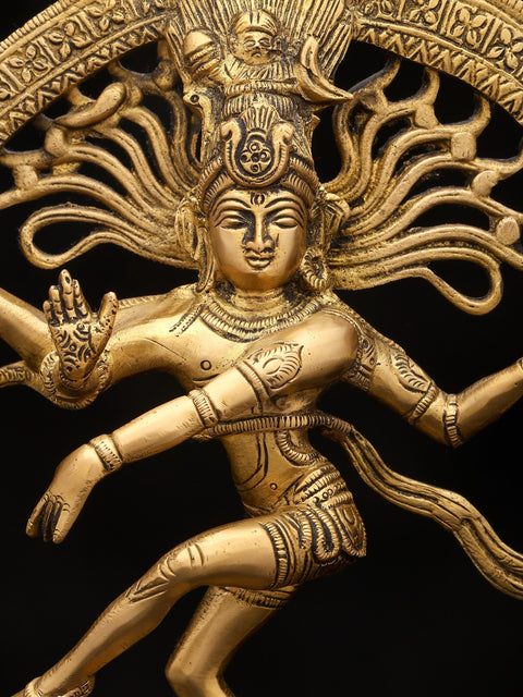 14" Brass Nataraja (Dancing Lord Shiva) | Handmade | Made In India