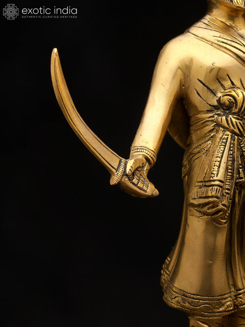 12" Chhatrapati Shivaji Maharaj - The Fearless Maratha Warrior | Brass Statue