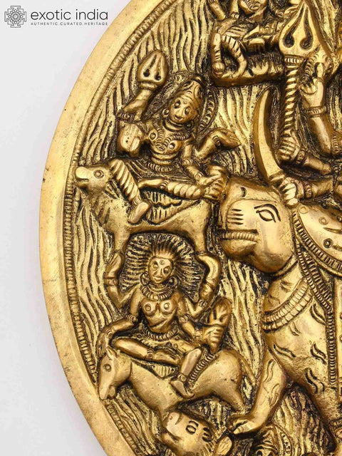 7" Navadurga (The Nine Forms of Goddess Durga) | Wall Hanging Brass Statue