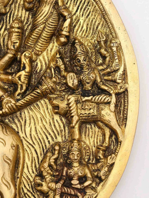 7" Navadurga (The Nine Forms of Goddess Durga) | Wall Hanging Brass Statue
