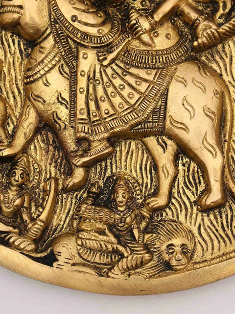 7" Navadurga (The Nine Forms of Goddess Durga) | Wall Hanging Brass Statue
