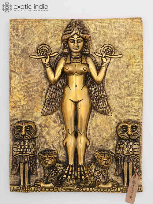 10" Burney Relief Queen of The Night Brass Wall Hanging Statue