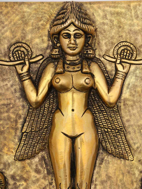 10" Burney Relief - The Queen of The Night | Wall Hanging Brass Statue