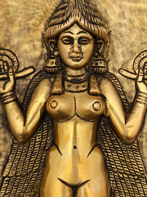 10" Burney Relief - The Queen of The Night | Wall Hanging Brass Statue