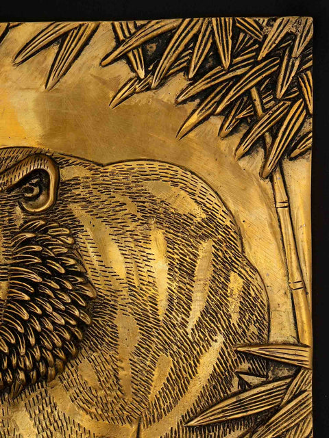 11" Majestic Tiger in The Wild | Wall Hanging Brass Statue