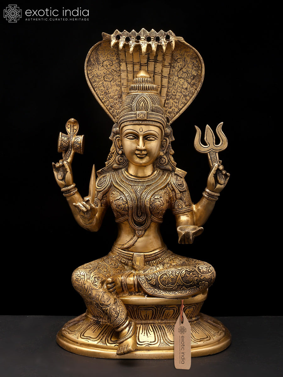 17" Devi Mariamman Brass Idol for Pooja - Goddess of Rain