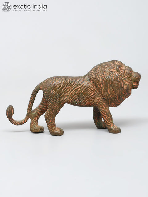 5" Small Decorative Lion Statue | Table Decor | Brass Statue