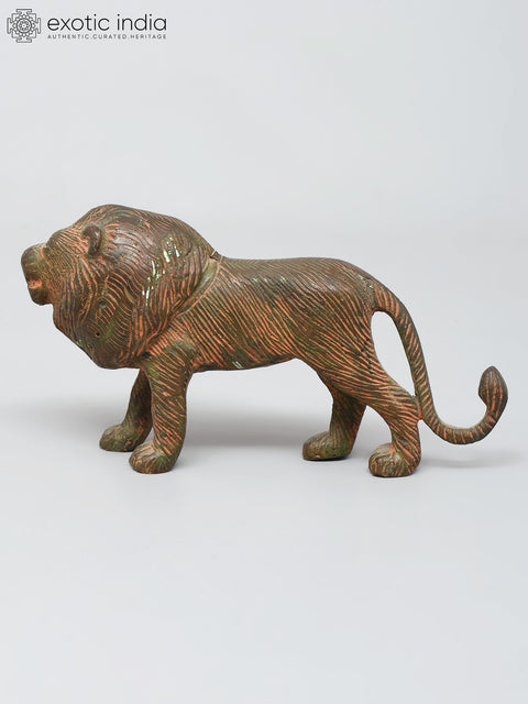 5" Small Decorative Lion Statue | Table Decor | Brass Statue