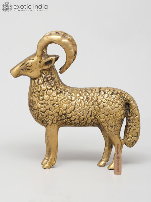 6" Handmade Brass Sheep Figurine for Home Decor