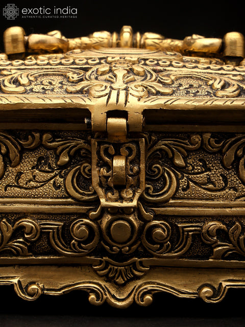8" Brass Designer Jewelry Box | Handmade | Made In India