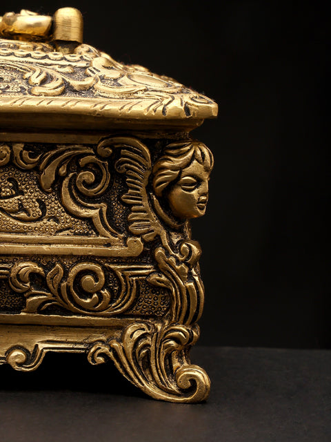 8" Brass Designer Jewelry Box | Handmade | Made In India