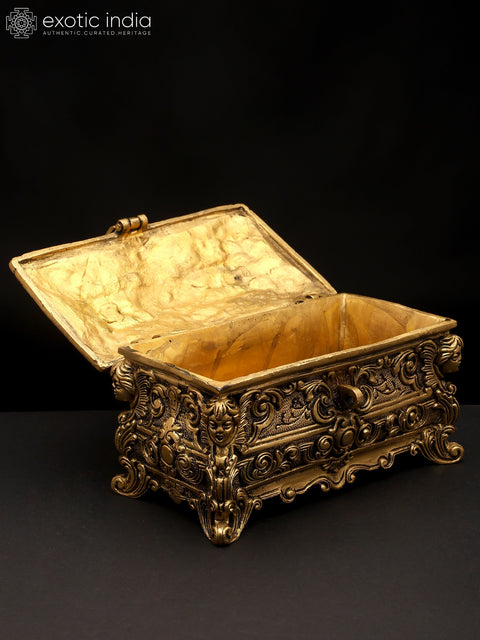 8" Brass Designer Jewelry Box | Handmade | Made In India