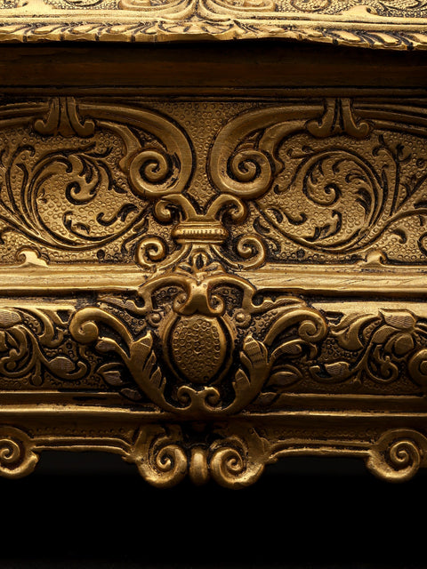 9" Stylish Brass Jewelry Box with Handle | Handmade | Made In India
