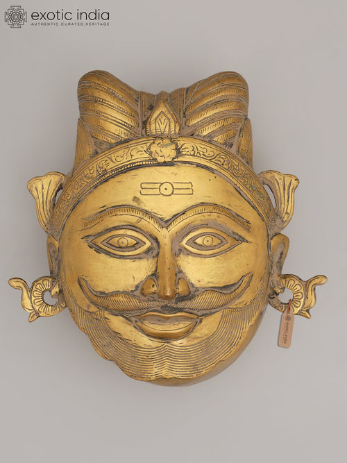 9" Handmade Brass Shaivite Mahakal Temple Offering Box