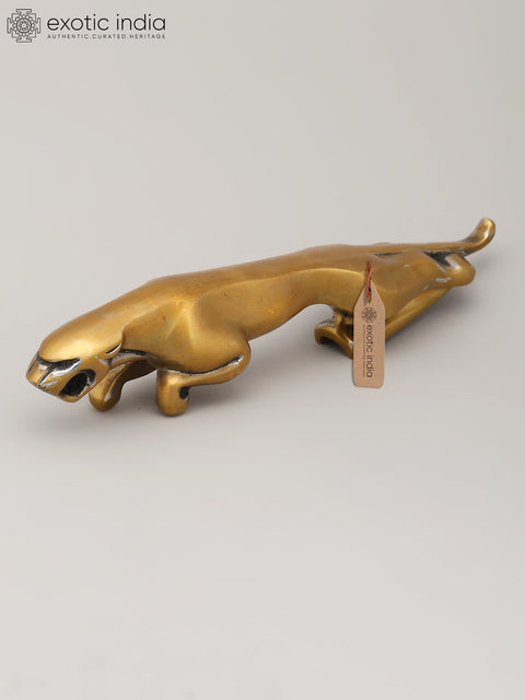 7" Jaguar Showpiece | Brass Statue | Table Decor