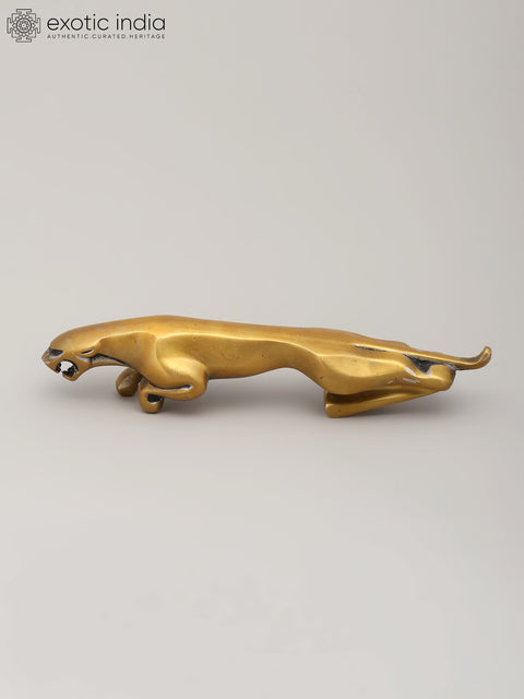7" Jaguar Showpiece | Brass Statue | Table Decor