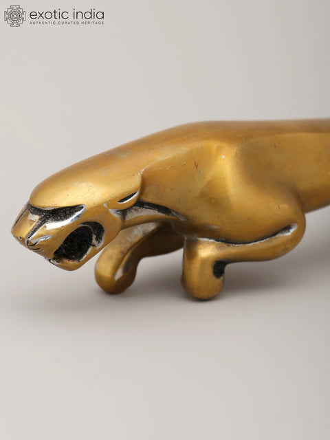 7" Jaguar Showpiece | Brass Statue | Table Decor