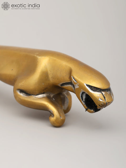 7" Jaguar Showpiece | Brass Statue | Table Decor
