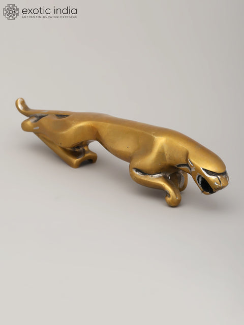 7" Jaguar Showpiece | Brass Statue | Table Decor