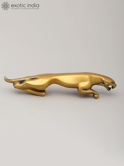 7" Jaguar Showpiece | Brass Statue | Table Decor