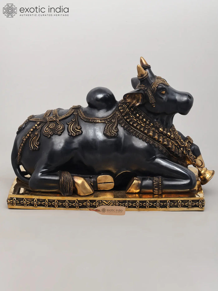 24" Handmade Brass Nandi Statue for Pooja and Home Decor