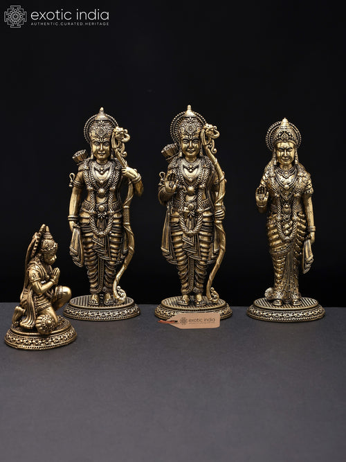 5" Shri Ram Darbar Handmade Brass Statue Set of Four